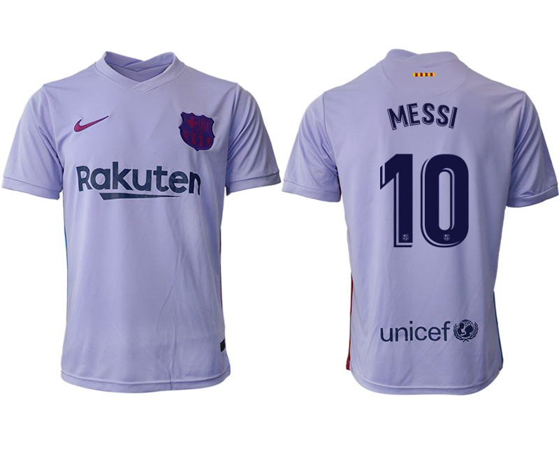 Men 2021-2022 Club Barcelona away aaa version purple #10 Soccer Jerseys->barcelona jersey->Soccer Club Jersey
